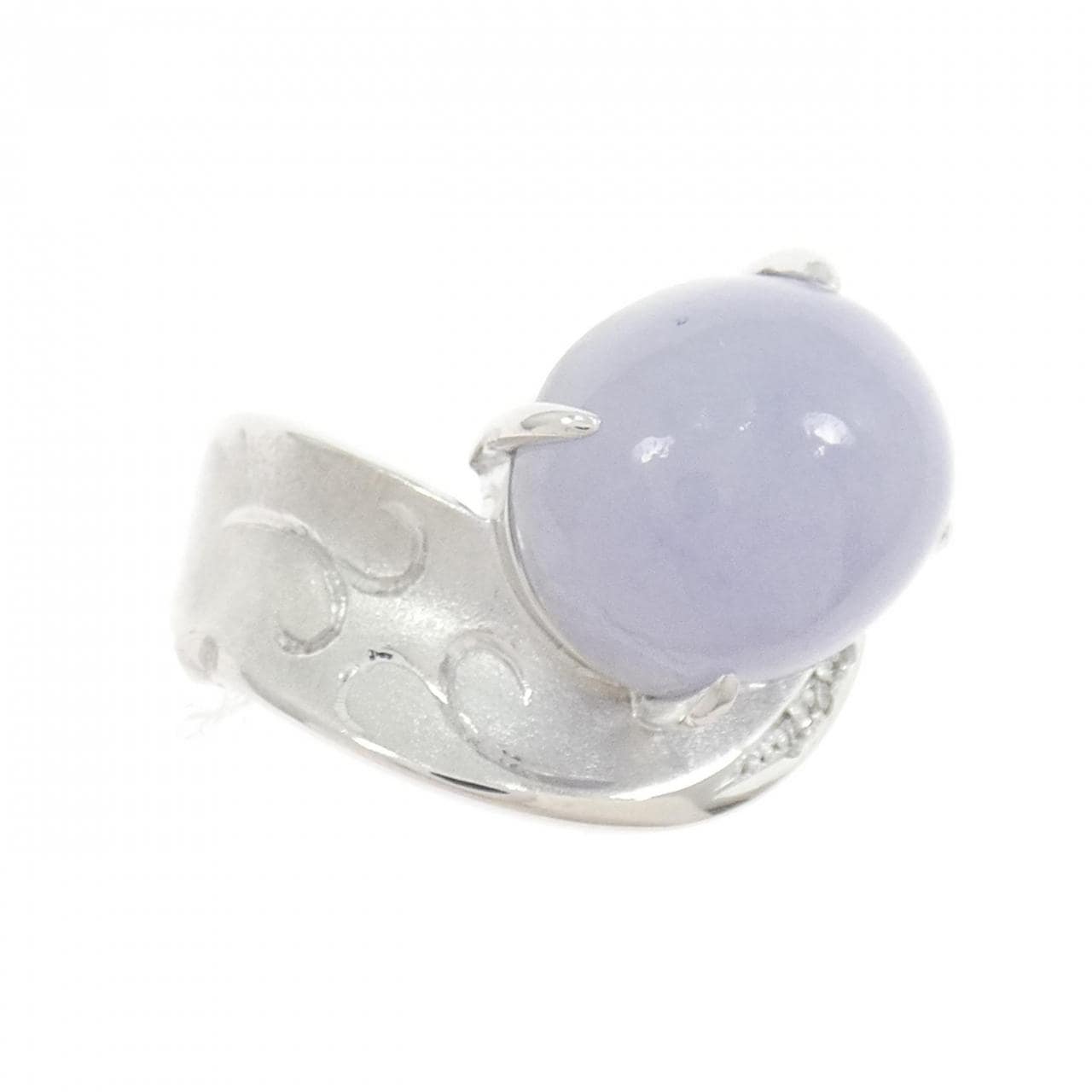 K18WG ラベンダーヒスイ リング 11.90CT