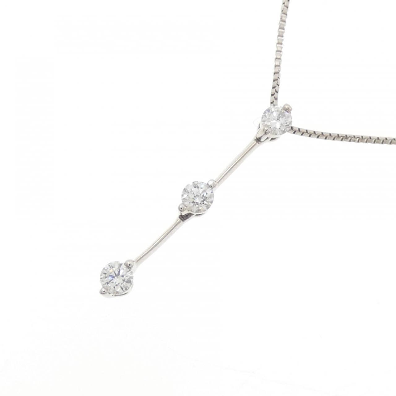 PT900/PT850 スリーストーン ダイヤモンド ネックレス 0.20CT