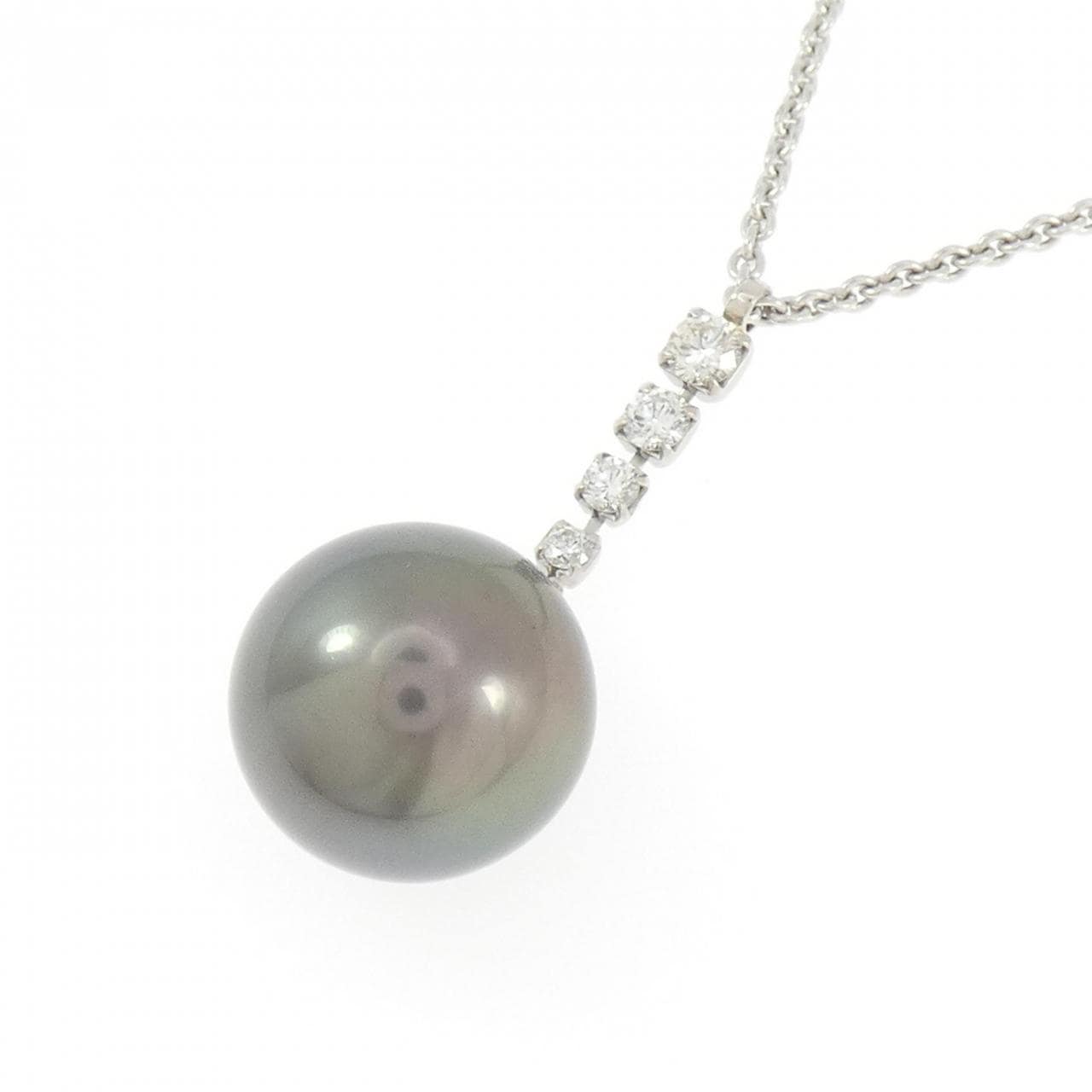 PT850 黒蝶パール ネックレス 14.6mm
