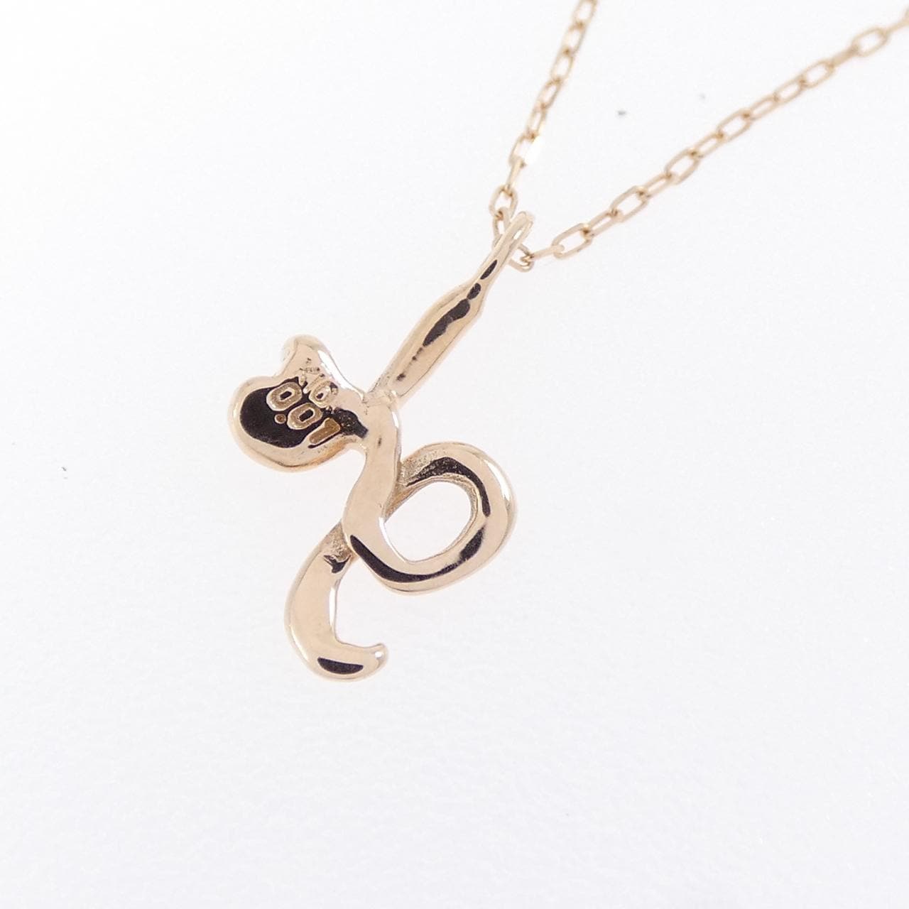 K10PG イニシャルH ダイヤモンド ネックレス 0.01CT