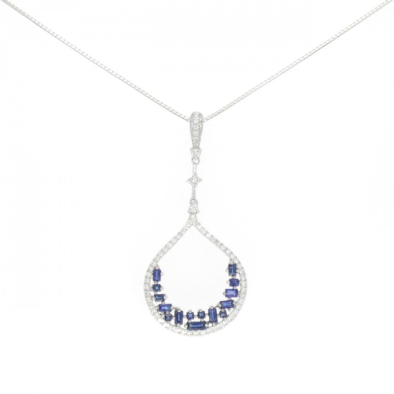 K18WG サファイヤ ネックレス 0.78CT