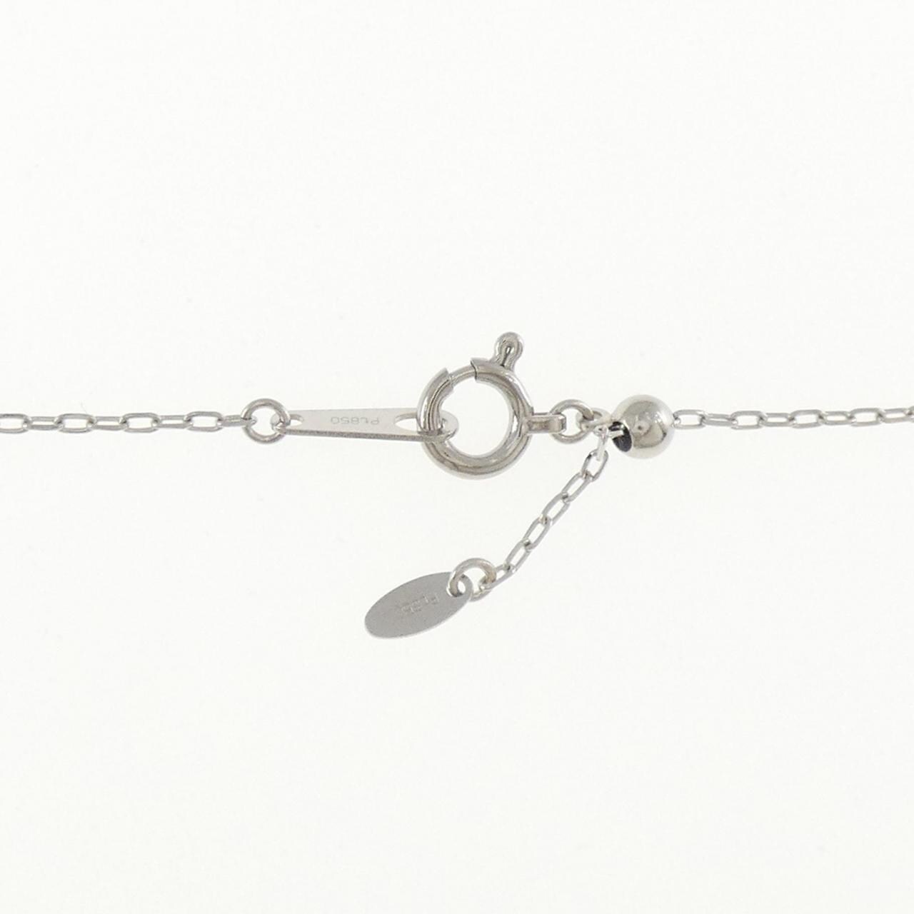 PT900/PT850 フラワー オパール ネックレス 0.28CT