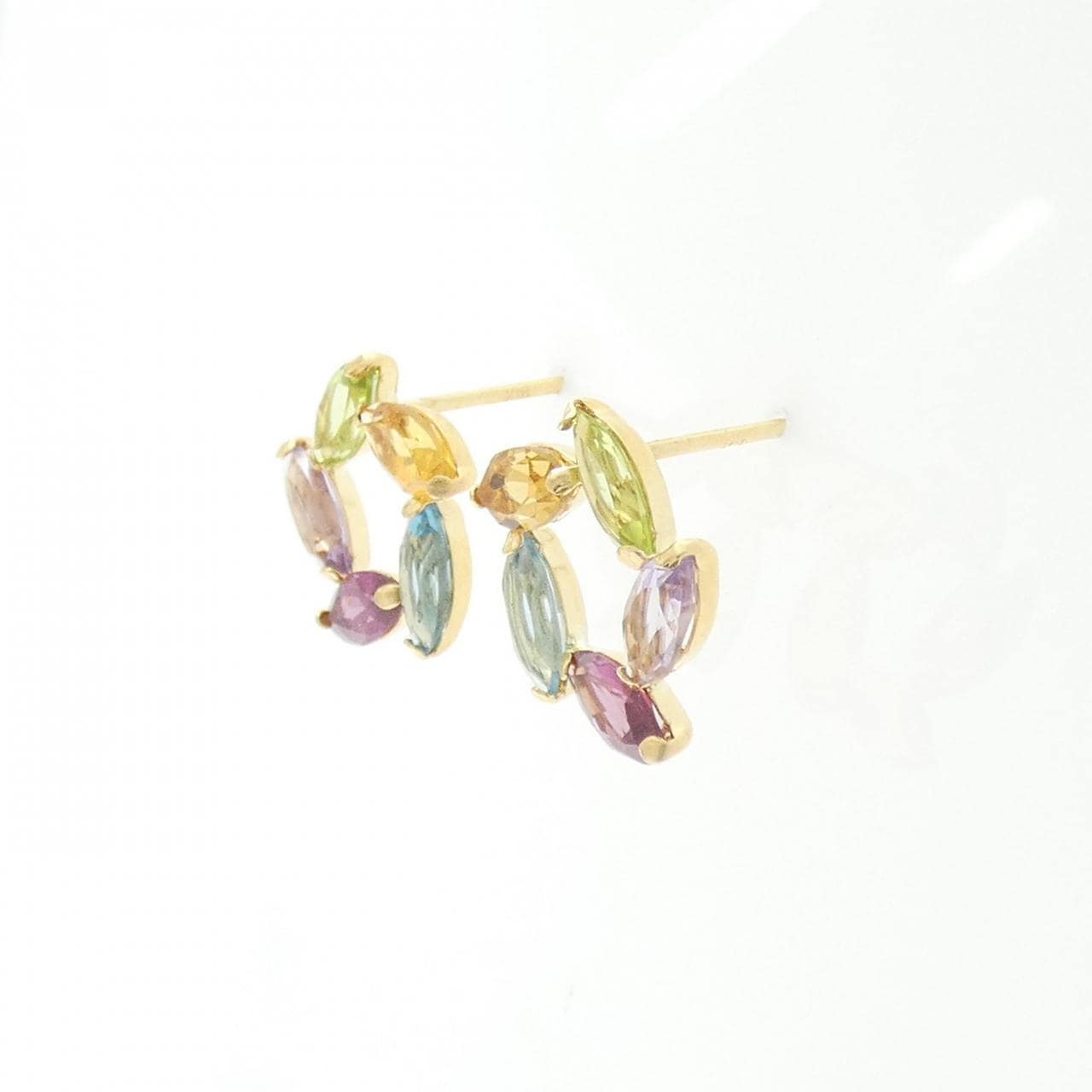 【新品】K18YG カラーストーン ピアス