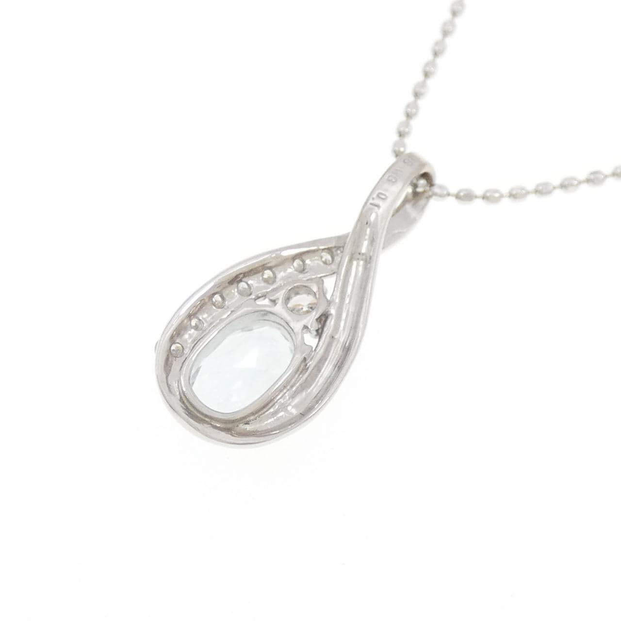 K18WG アクアマリン ネックレス 0.4CT