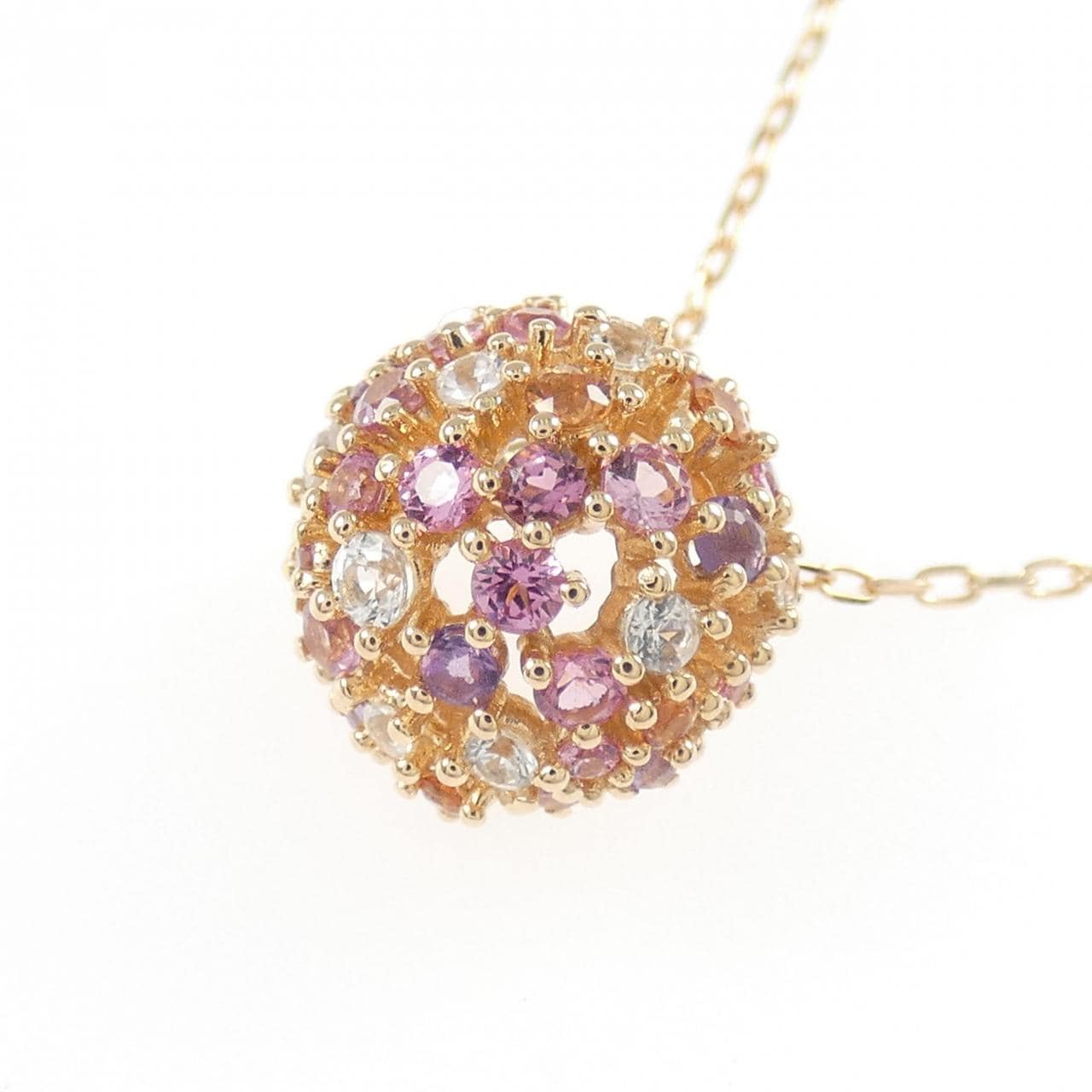 K18PG カラーストーン ネックレス