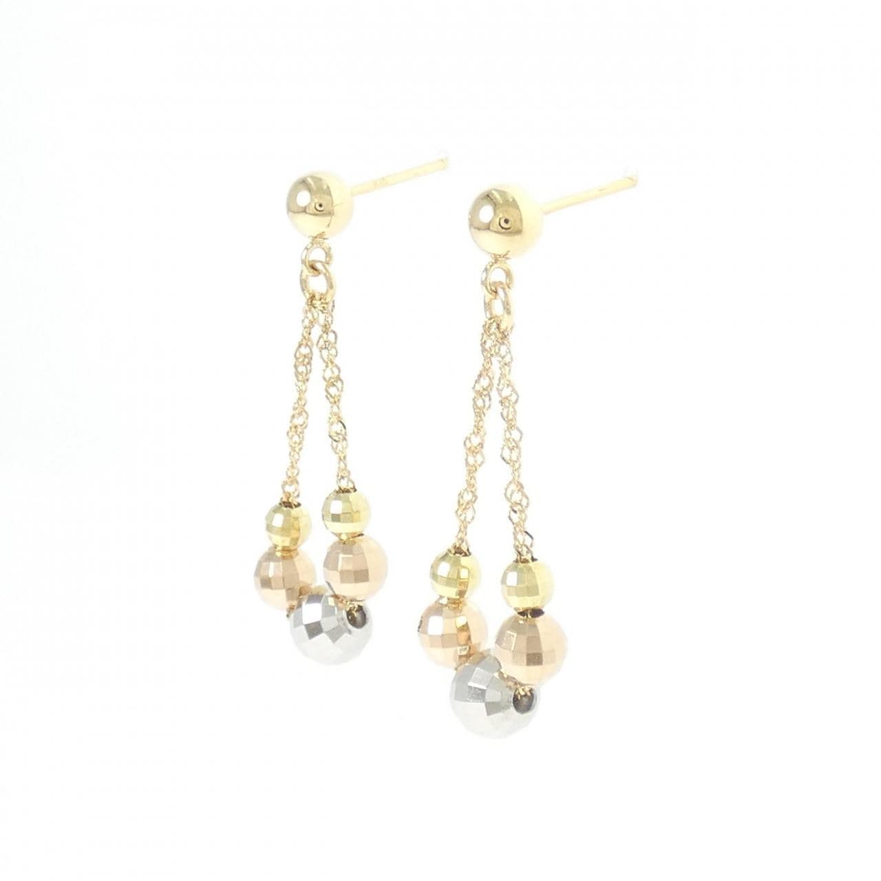 K18スリーカラー ピアス