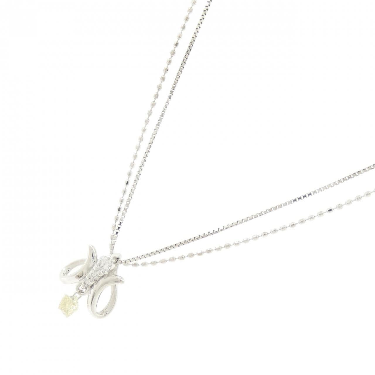 K18WG ダイヤモンド ネックレス 0.15CT
