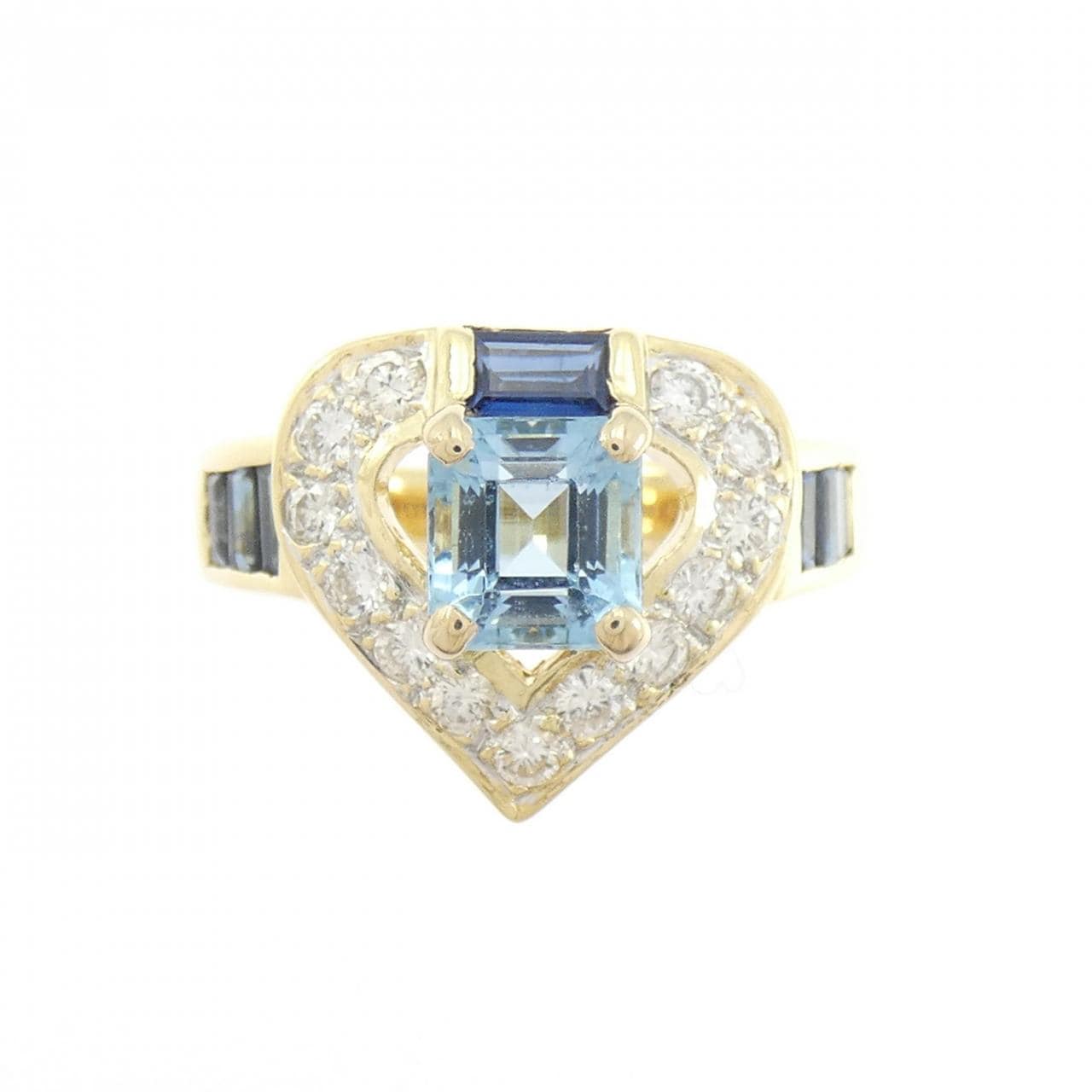 K18YG アクアマリン リング 0.99CT