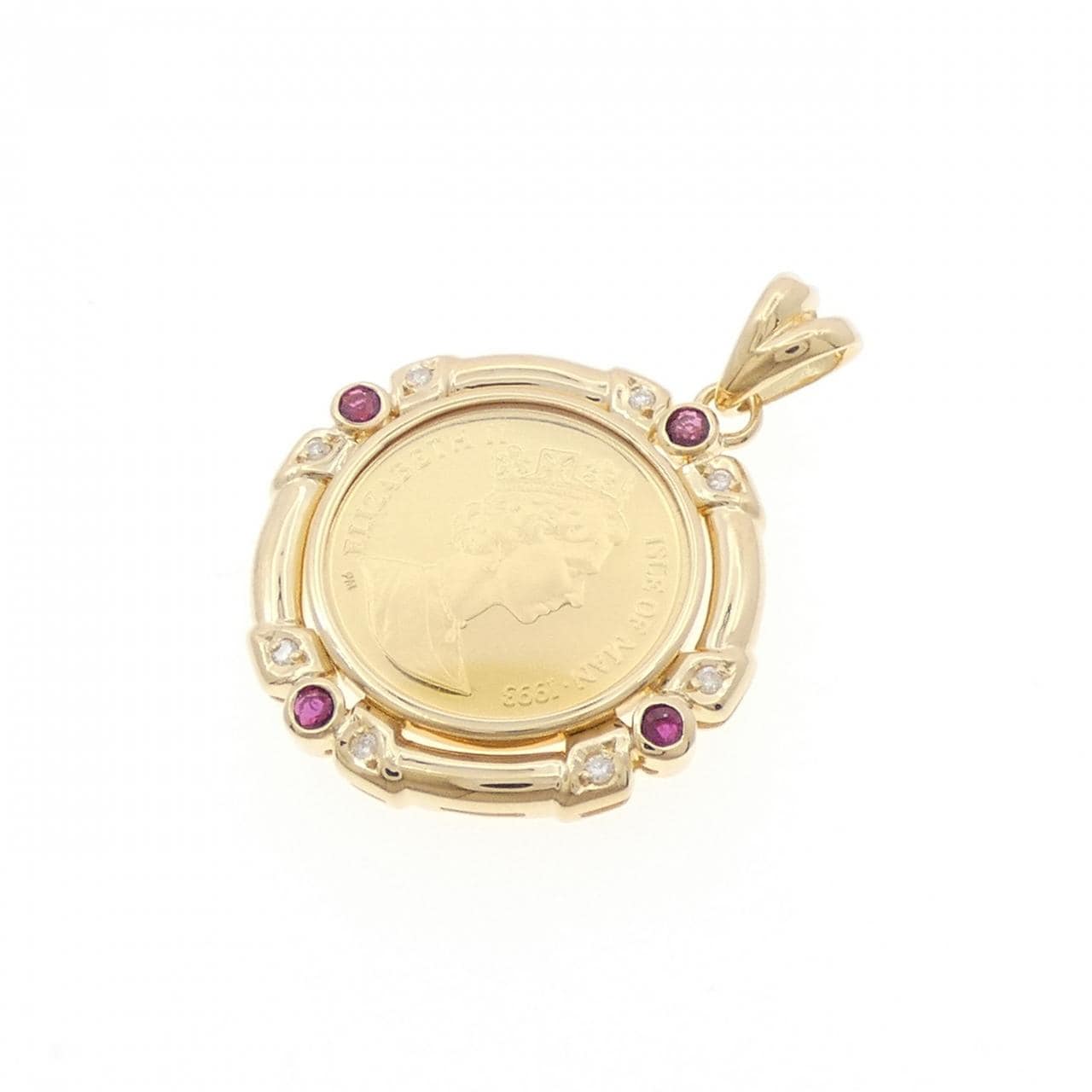 K18YG(枠) ルビー コイン 0.28CT