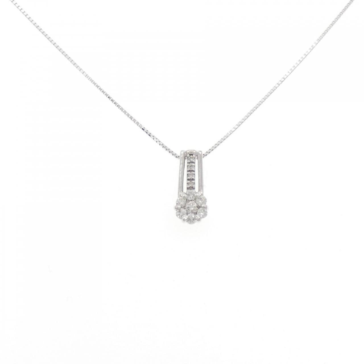 K18WG 花朵钻石项链 0.26CT