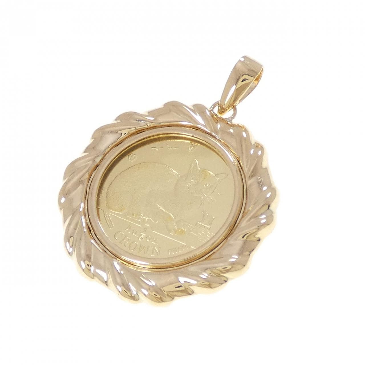 K18YG(枠) コイン ペンダント