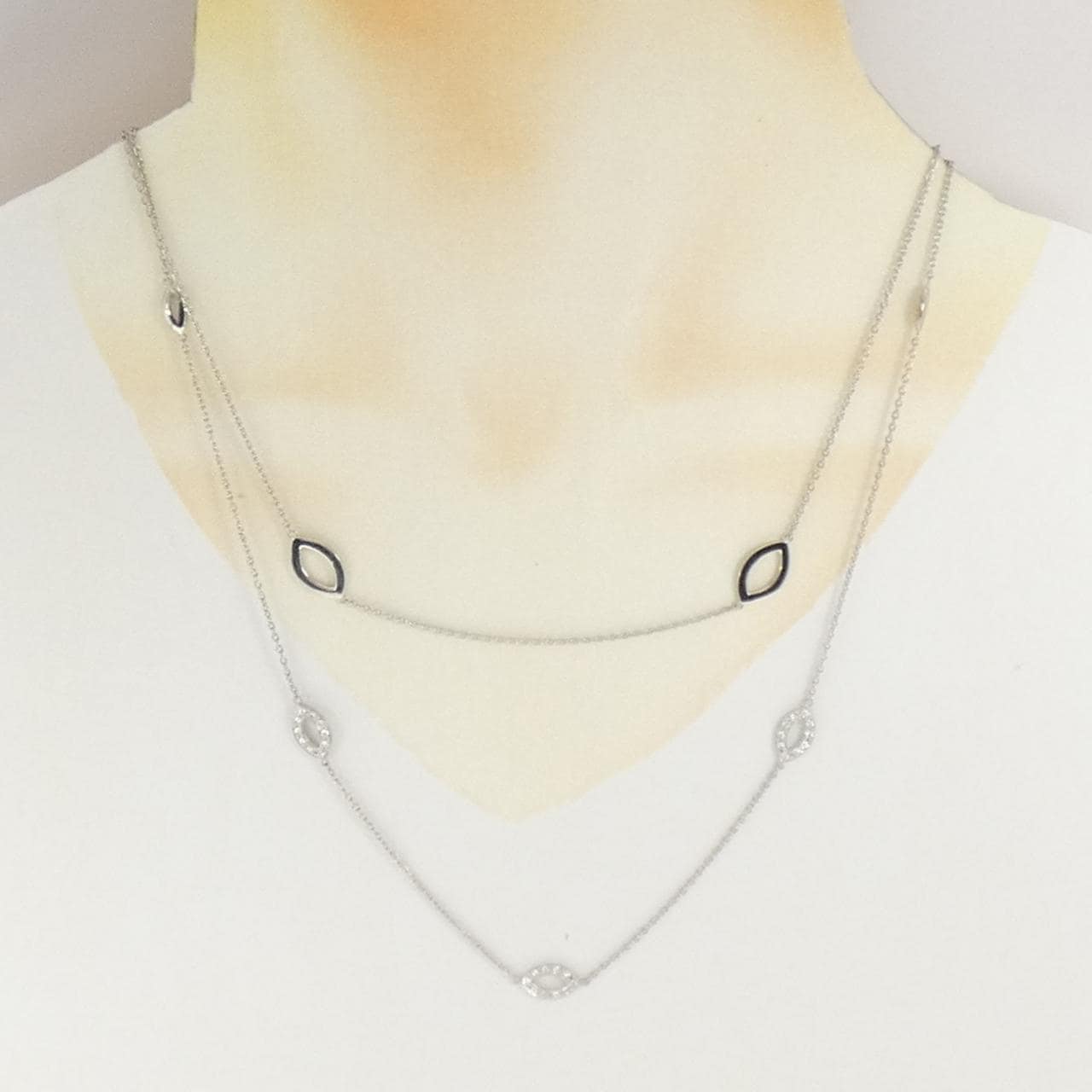K18WG ダイヤモンド ネックレス 0.27CT