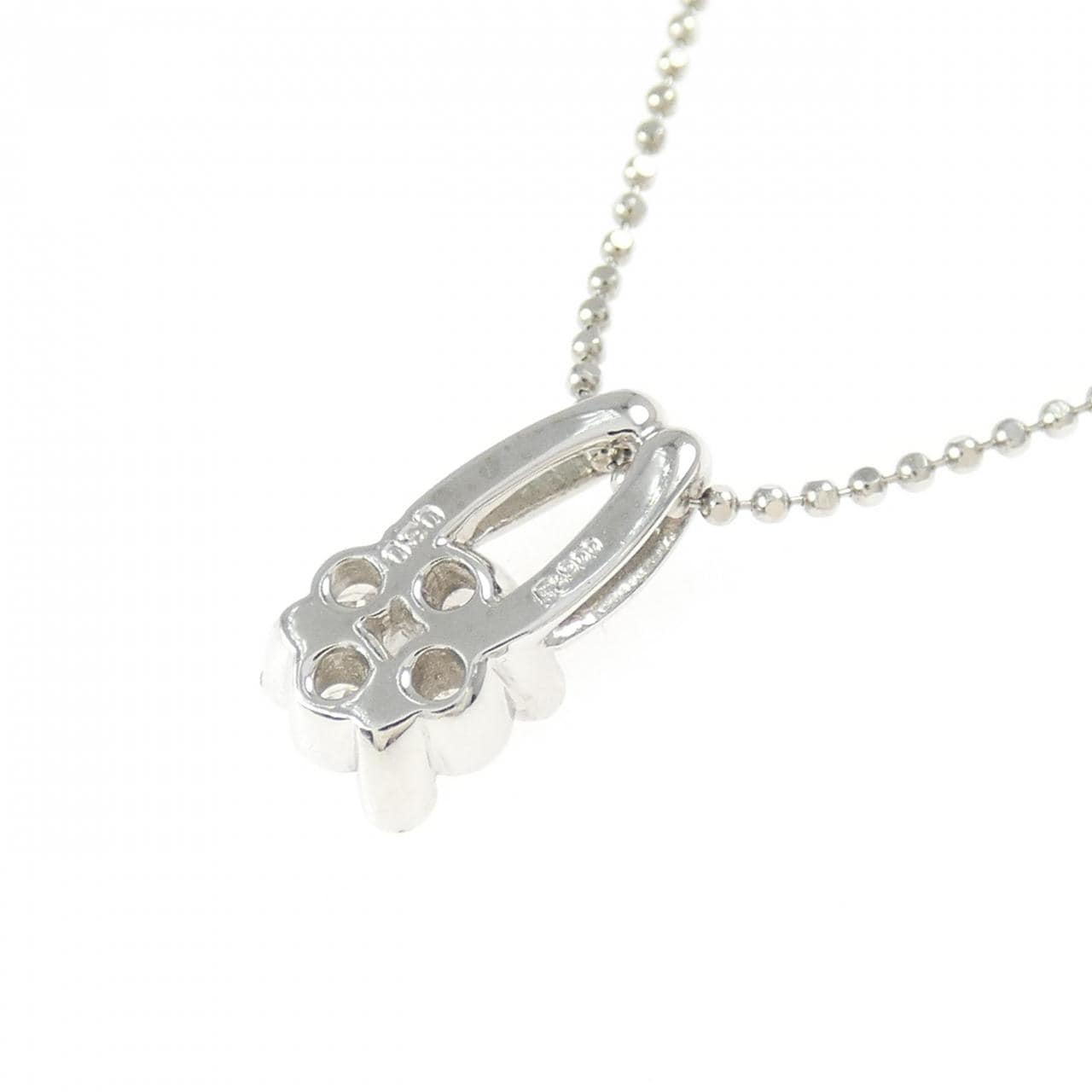 PT900/PT850 フラワー ダイヤモンド ネックレス 0.30CT