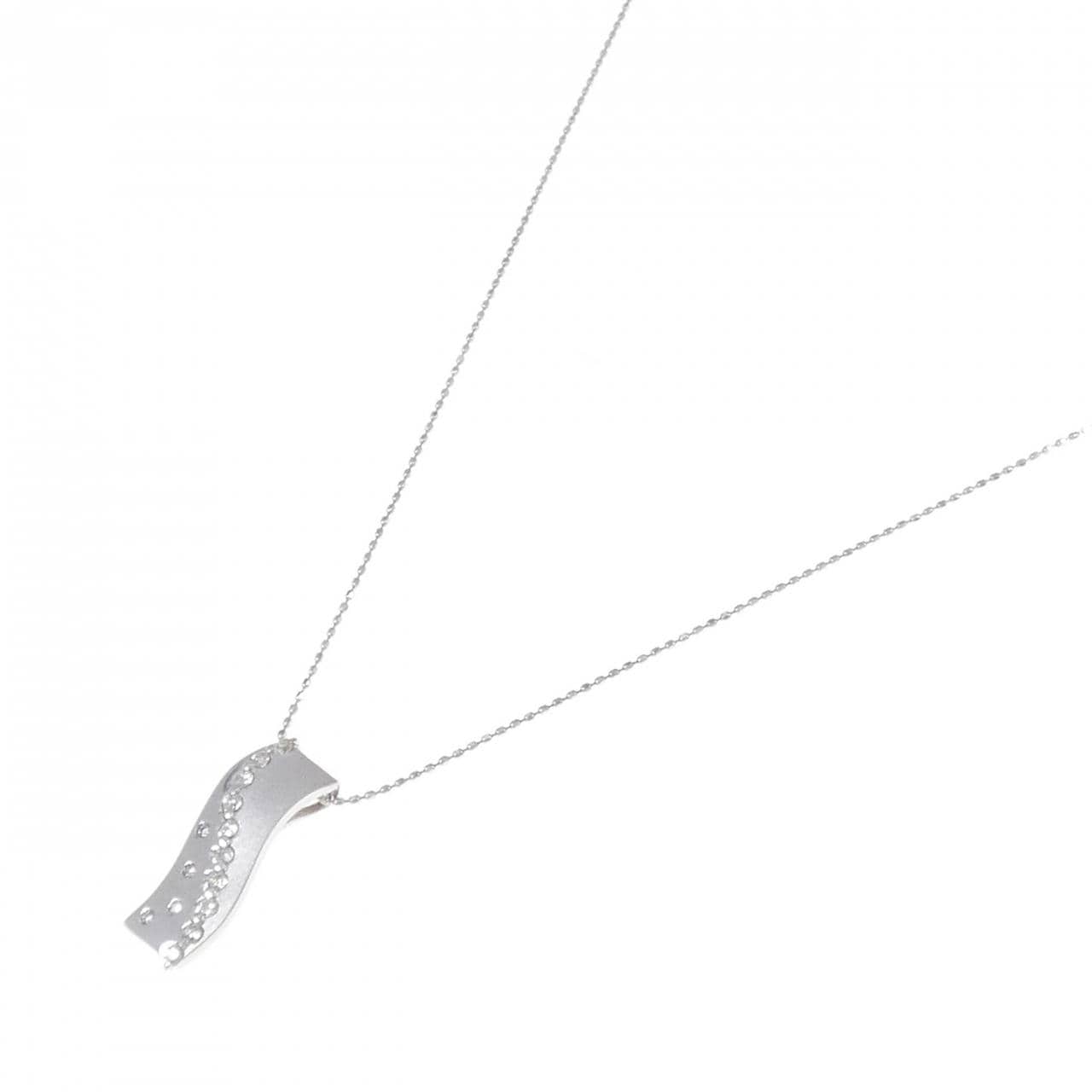 K18WG/750WG ダイヤモンド ネックレス 0.20CT