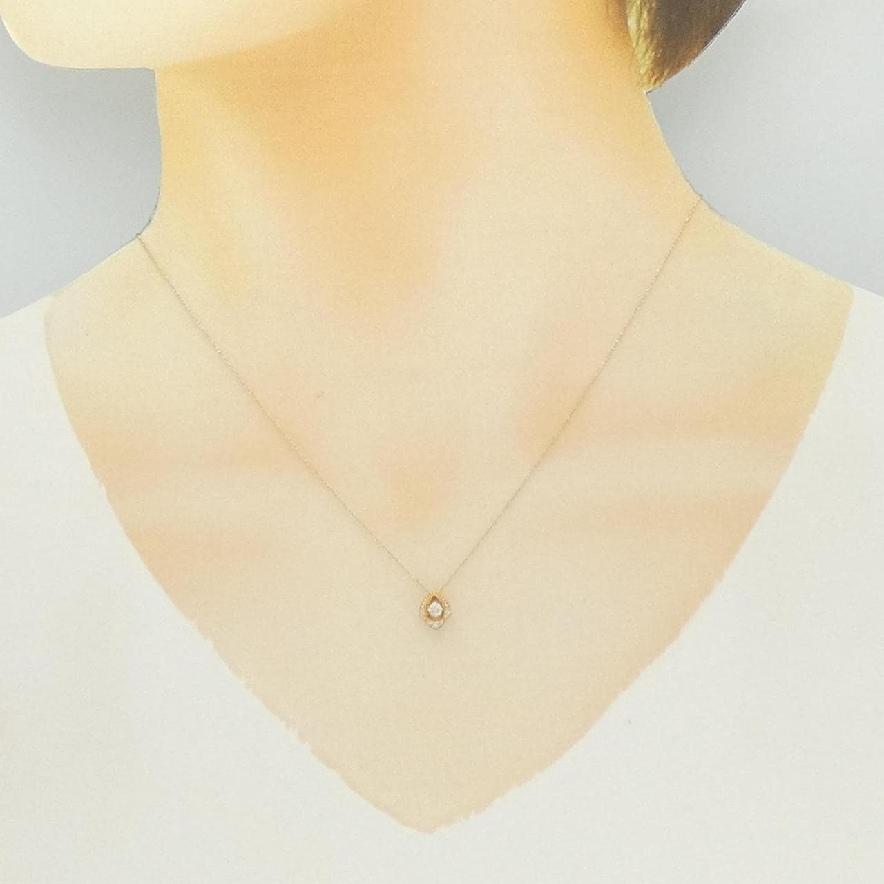 K18PG ダイヤモンド ネックレス 0.10CT