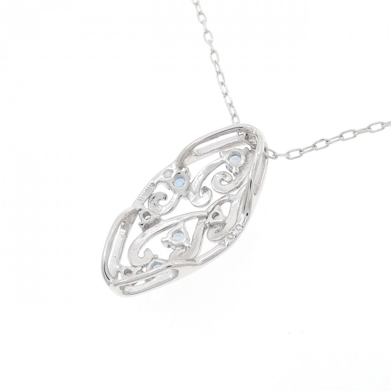 K18WG アクアマリン ネックレス