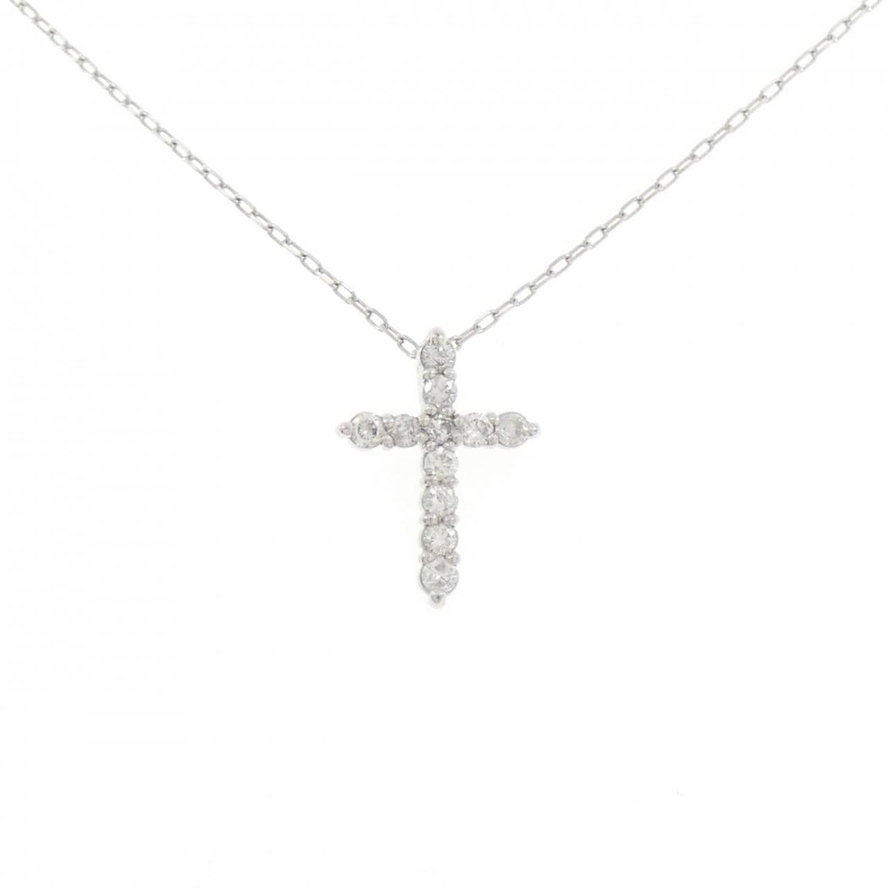 PT900/PT850 クロス ダイヤモンド ネックレス 0.32CT