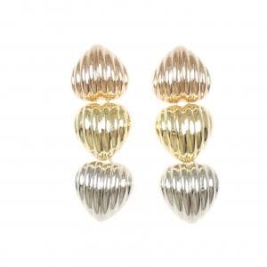 18KTスリーカラー/750 ハート ピアス