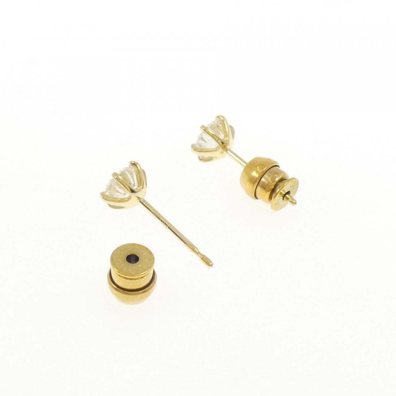 K18YG/ST鑽石耳環 0.437CT 0.472CT HJ I1 VG-GOOD