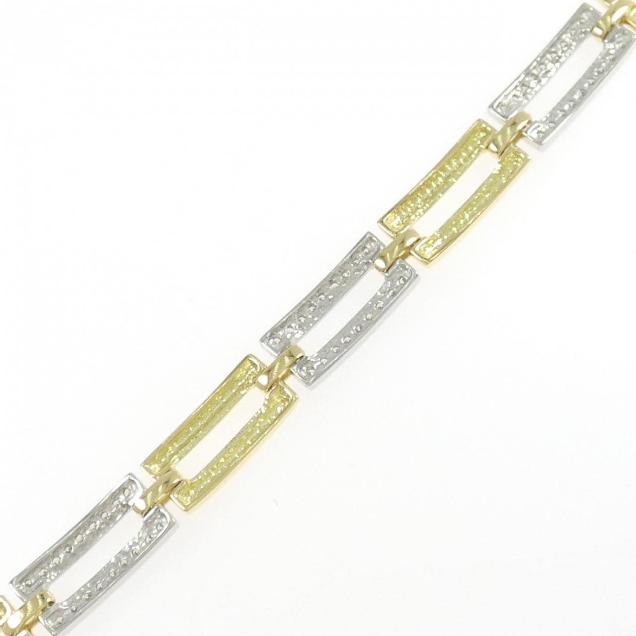 K18YG/PT900 ダイヤモンド ブレスレット 1.01CT