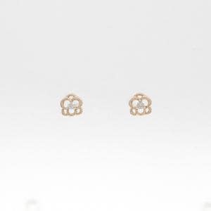 4゜C フラワー ダイヤモンド ピアス