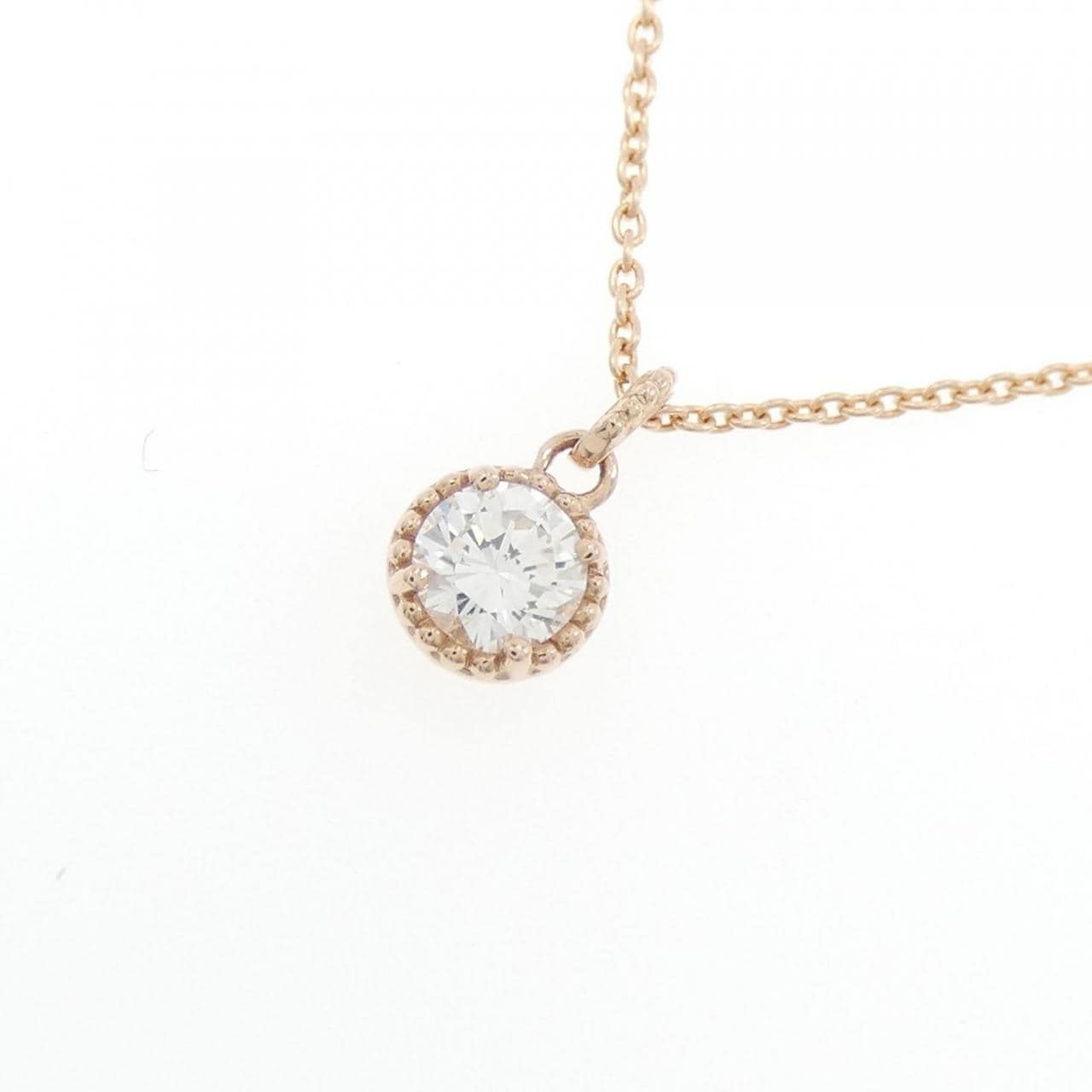 [Remake] K18PG Diamond Necklace 0.215CT D VVS2 Good