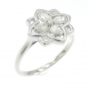 【新品】PT900 フラワー ダイヤモンド リング 0.20CT