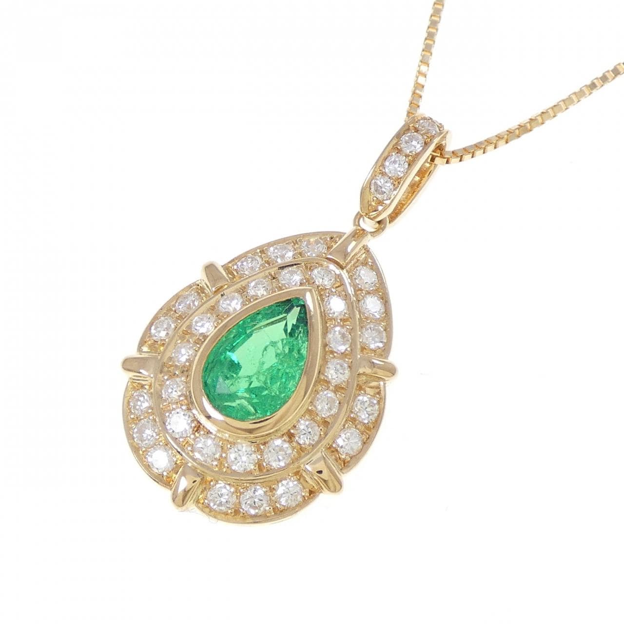 K18YG エメラルド ネックレス 0.96CT