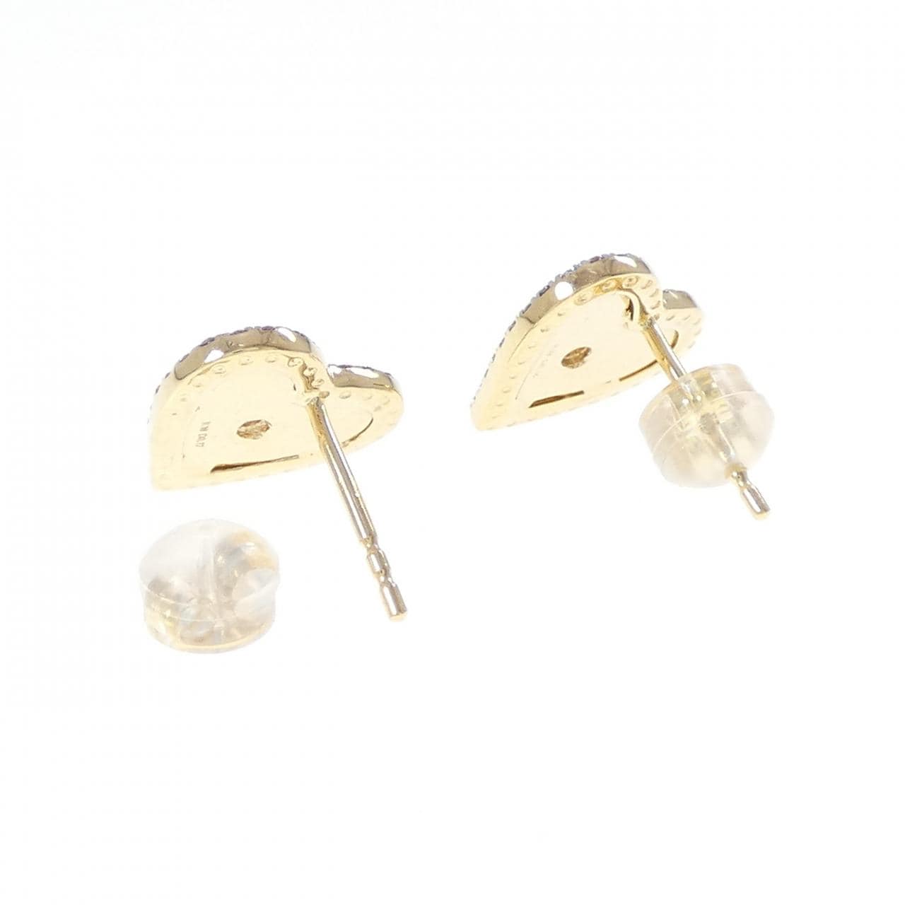 K18YG/K18WG ハート ダイヤモンド ピアス 0.33CT