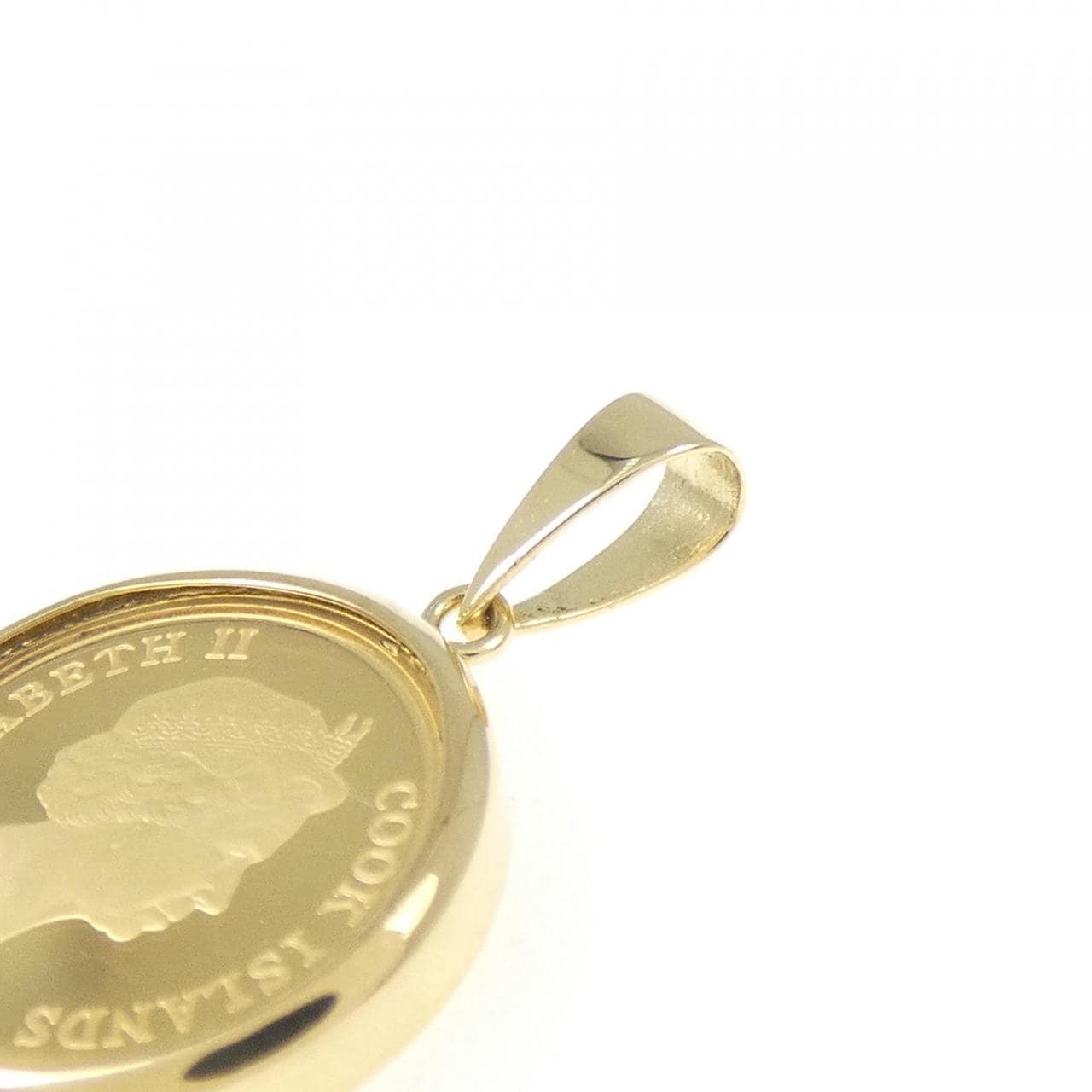 K18YG (框) 硬币吊坠