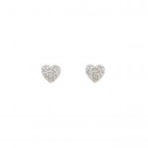 K18WG ハート ダイヤモンド ピアス 0.20CT