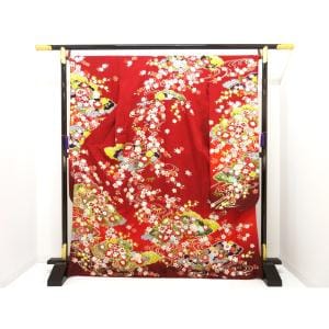 振袖　友禅金彩加工　刺繍入りボカシ染