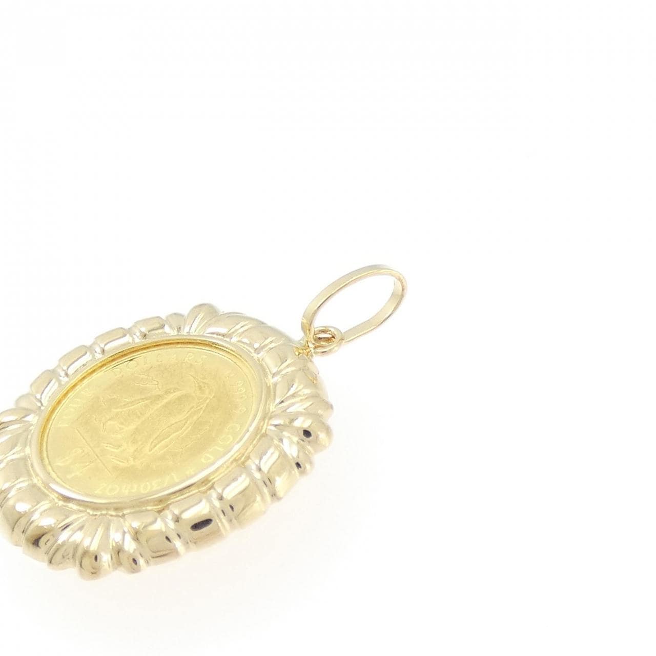 K18YG(枠) コイン ペンダント