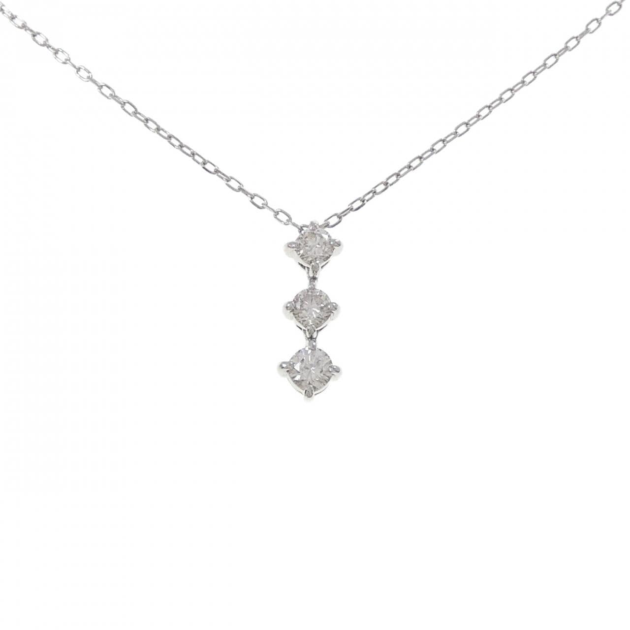 PT900/PT850 スリーストーン ダイヤモンド ネックレス 0.50CT