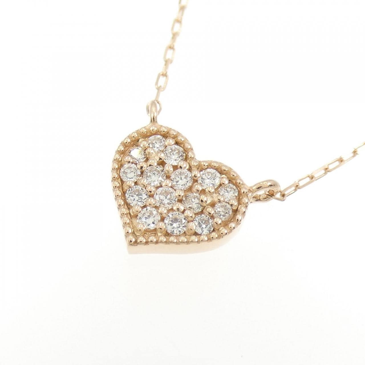 [BRAND NEW] K10PG Heart Diamond Necklace 0.10CT