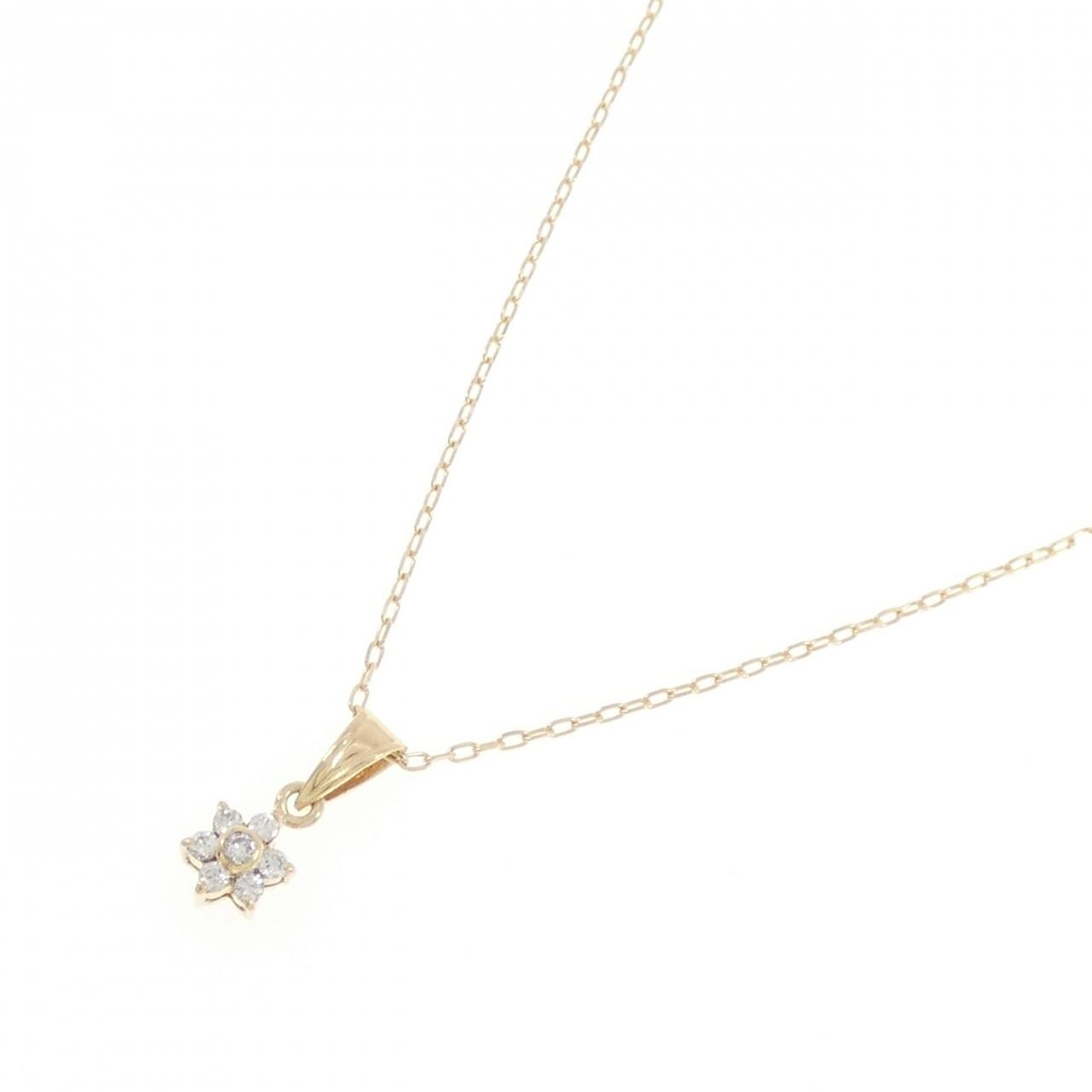 K18YG 花朵钻石项链 0.11CT
