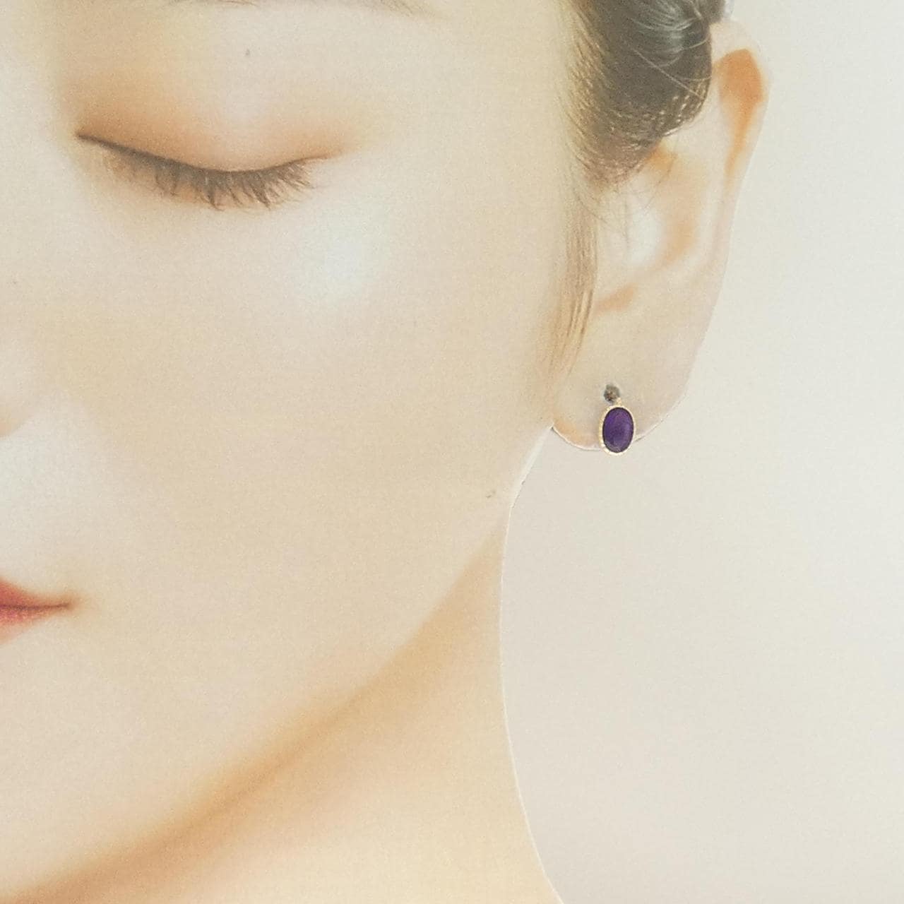 【新品】K10YG アメジスト ピアス