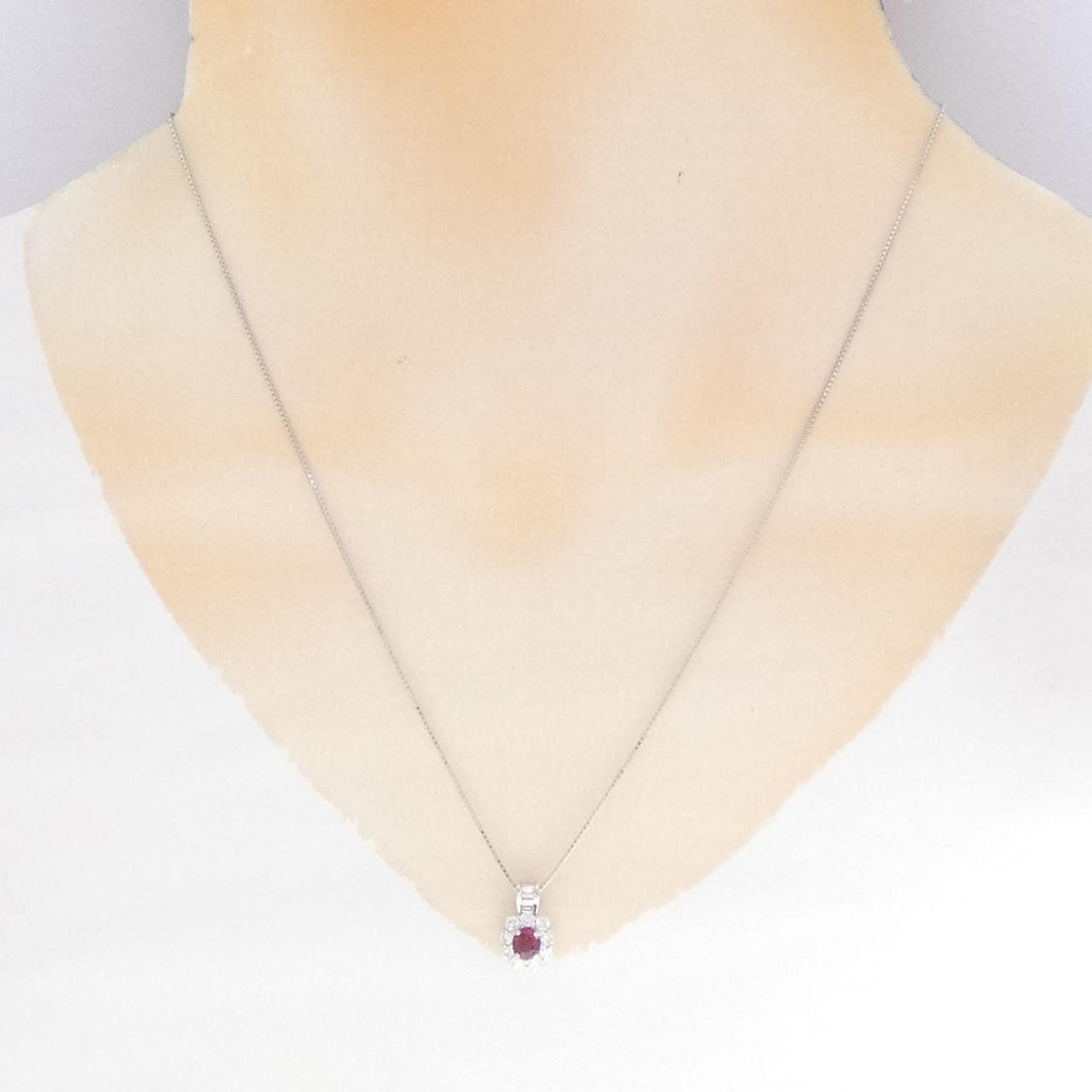 PT900/PT850 ルビー ネックレス 0.40CT