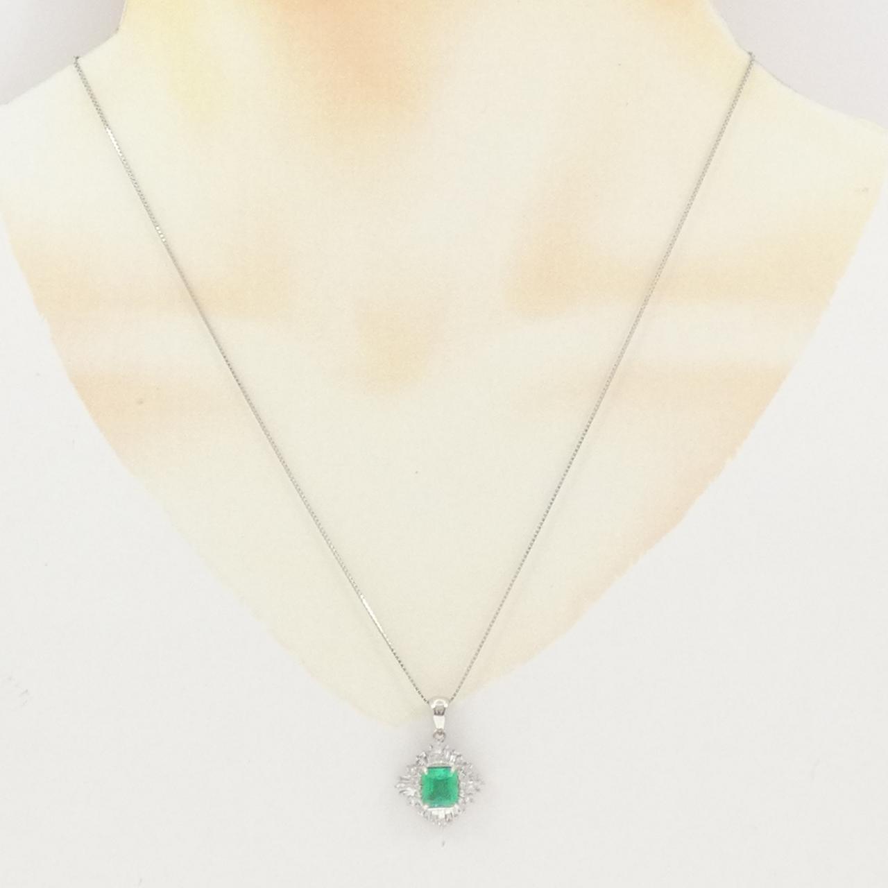 PT900/PT850 エメラルド ネックレス 1.12CT