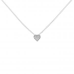 K10WG ハート ダイヤモンド ネックレス