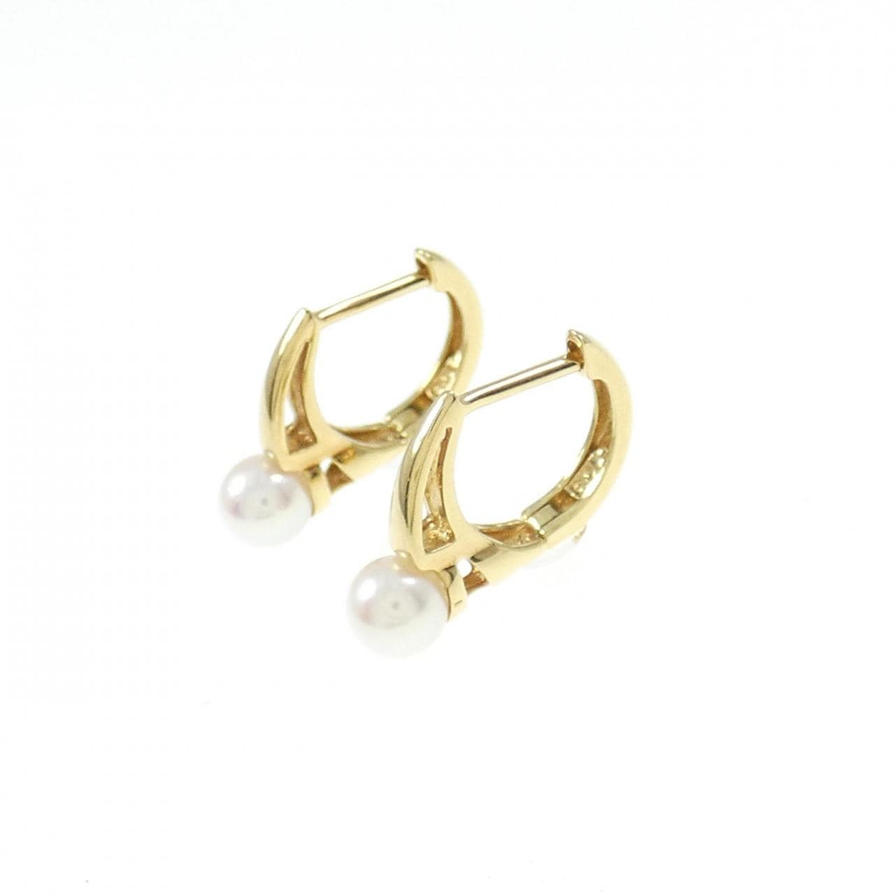 K18YG Akoya pearl earrings 4.0mm