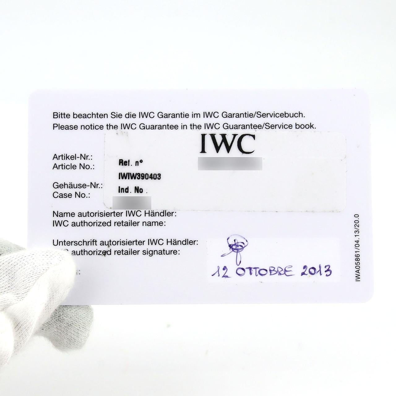 IWC 葡萄牙计时经典 IW390403 SS自动上弦
