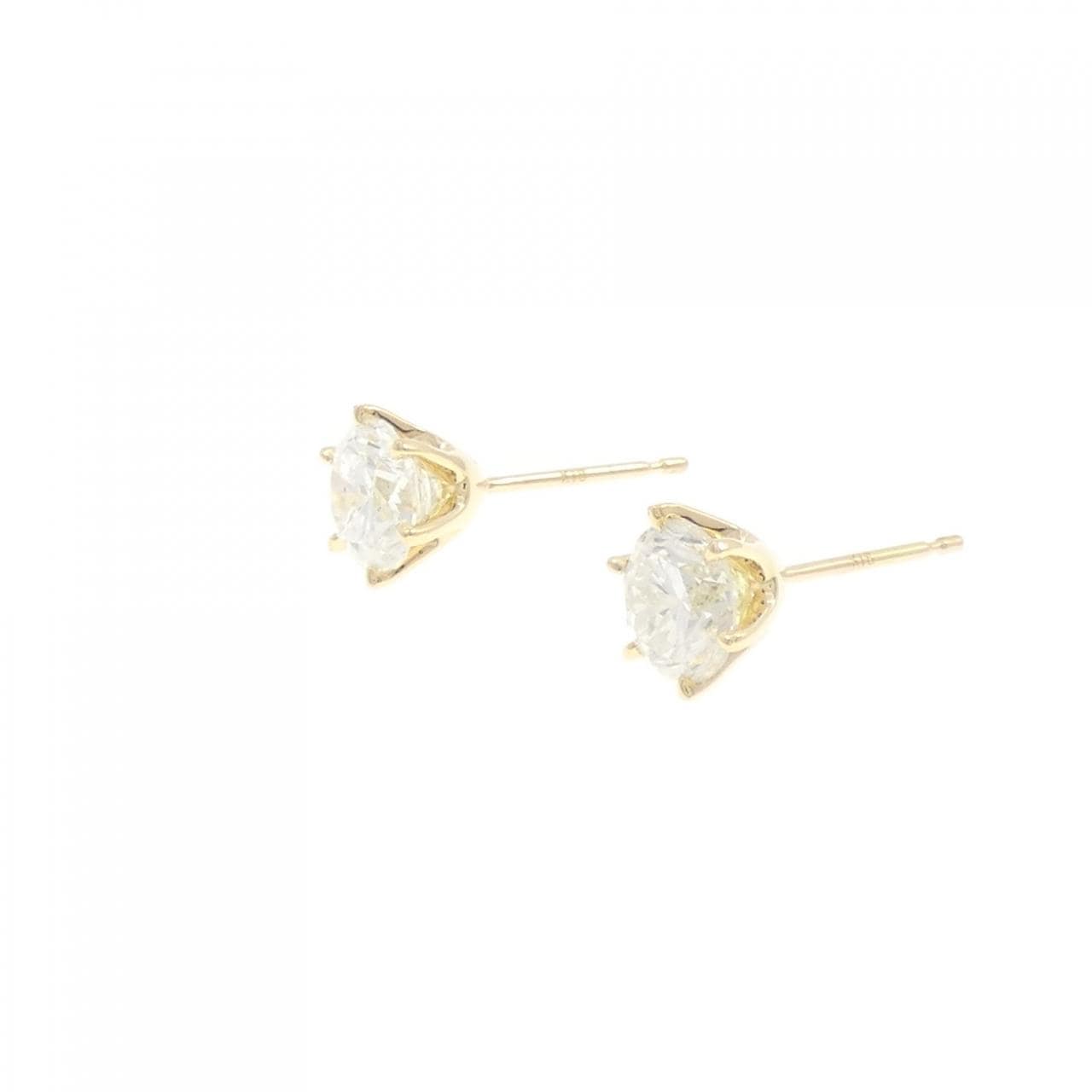 【新品】K18YG ダイヤモンド ピアス 0.763CT 0.743CT H SI2 Good