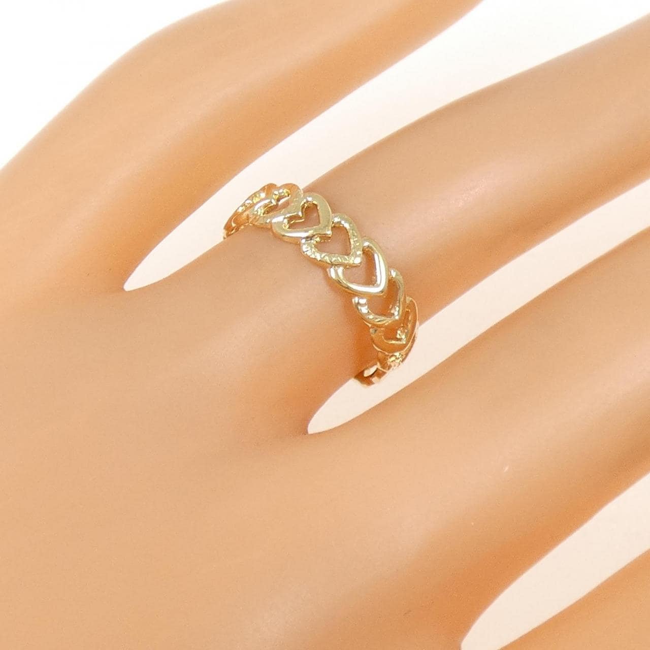 K18YG ハート リング