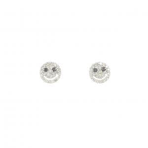 K18WG スマイル ダイヤモンド ピアス 0.26CT