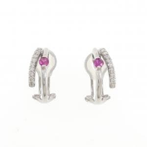 K18WG ルビー ピアス/イヤリング 0.2CT