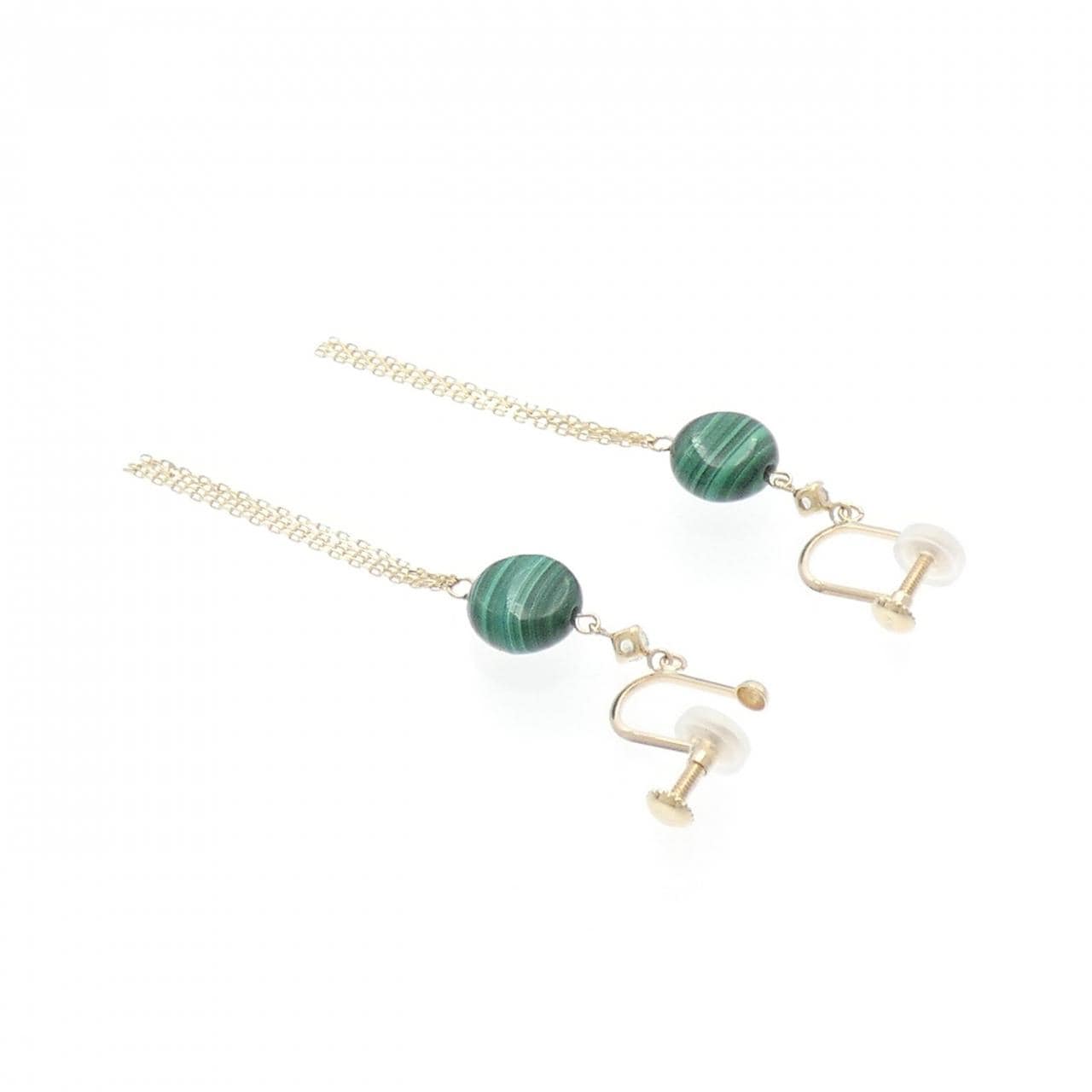 K10YG Malachite Earrings