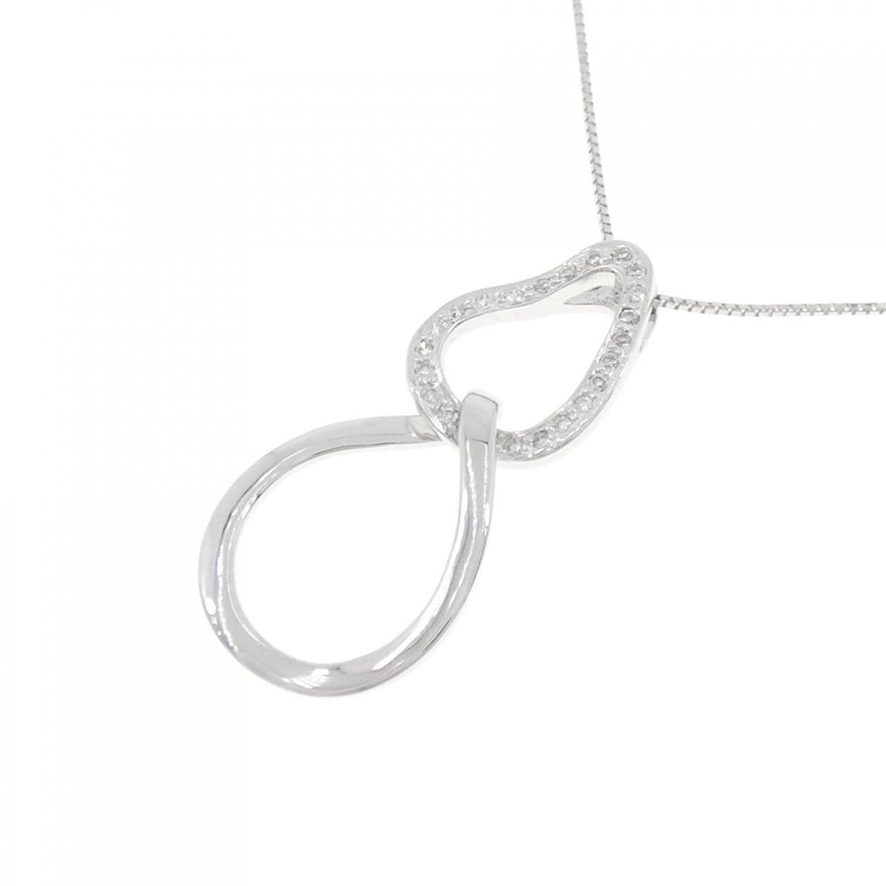 K18WG ダイヤモンド ネックレス 0.13CT