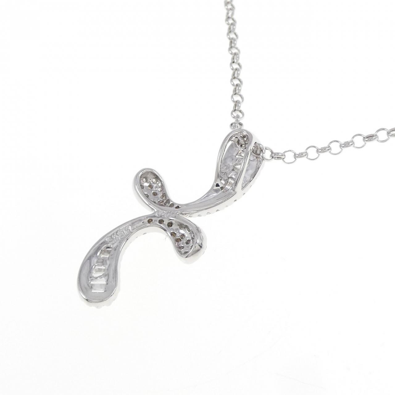 K18WG/750WG ダイヤモンド ネックレス 0.59CT