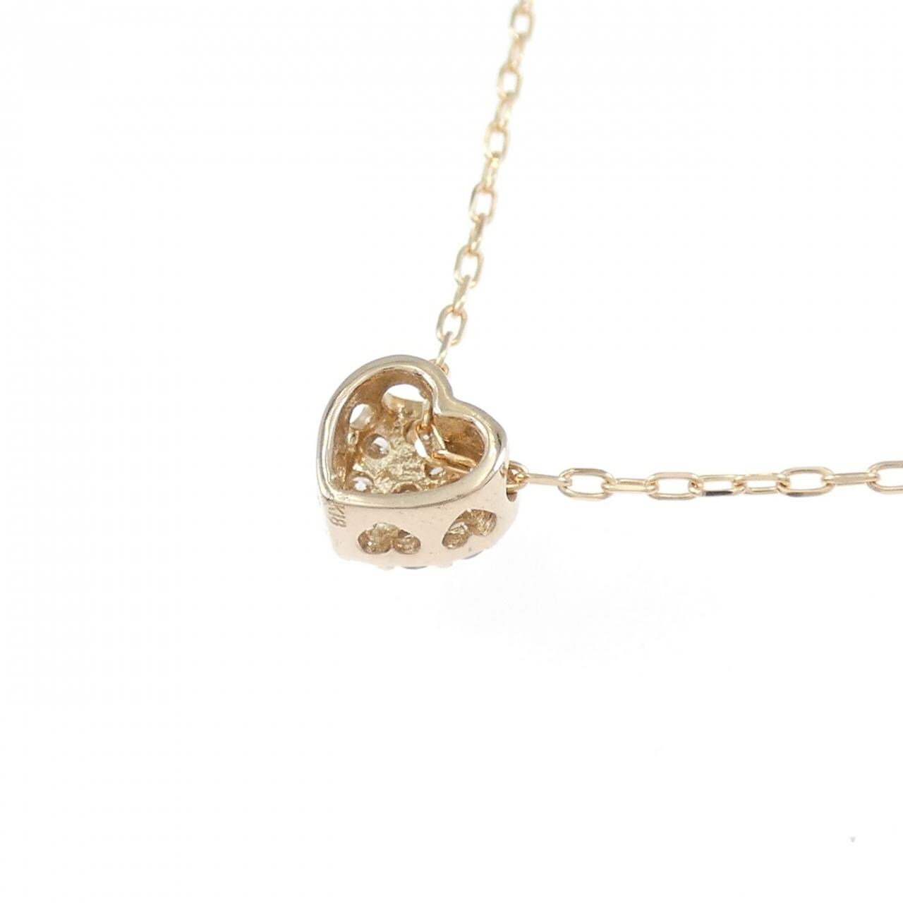 K18PG ハート ダイヤモンド ネックレス 0.13CT